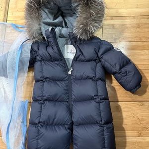 Authentic Moncler snowsuit   Size 6-9 months .  Like new!